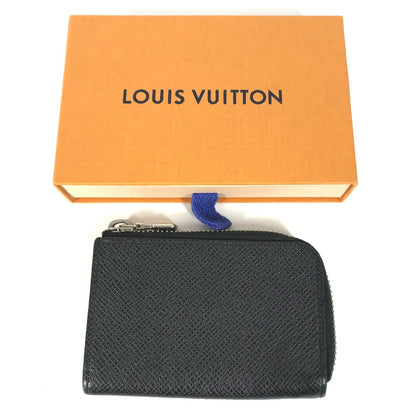 LOUIS VUITTON Coin case M63375 Taiga Leather black Taiga Porto Monnaie Jour