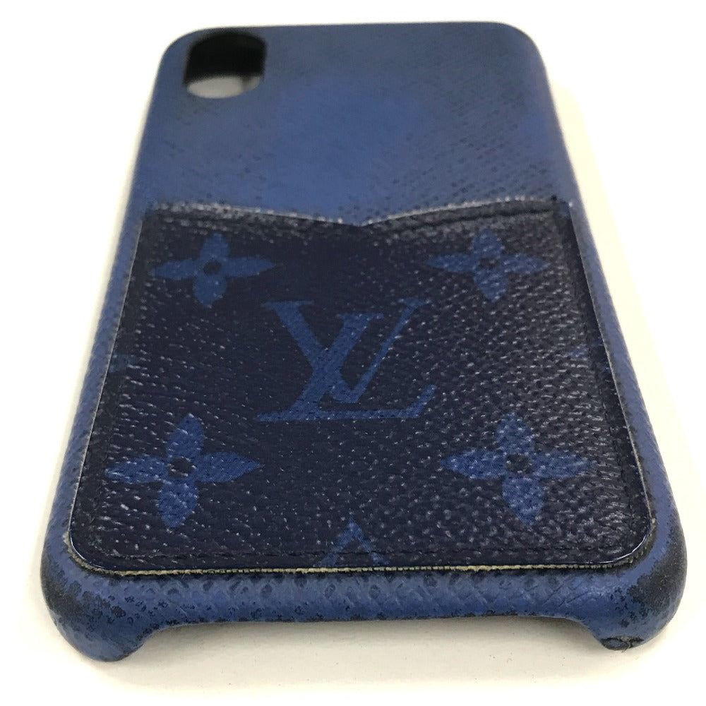 LOUIS VUITTON iPhone case M67680 Taiga Leather, Monogram Canvas blue Taigalama IPHONE / Bumper XS