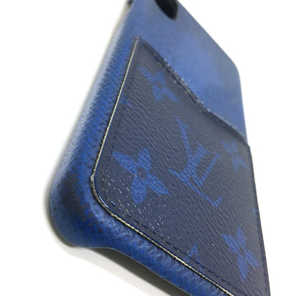 LOUIS VUITTON iPhone case M67680 Taiga Leather, Monogram Canvas blue Taigalama IPHONE / Bumper XS