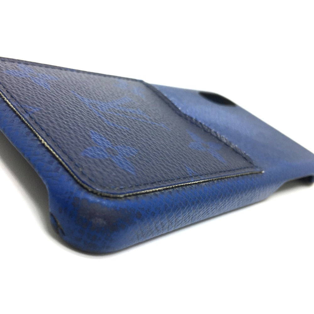 LOUIS VUITTON iPhone case M67680 Taiga Leather, Monogram Canvas blue Taigalama IPHONE / Bumper XS