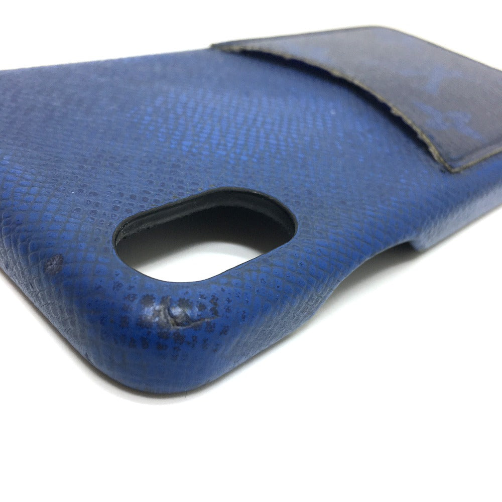LOUIS VUITTON iPhone case M67680 Taiga Leather, Monogram Canvas blue Taigalama IPHONE / Bumper XS