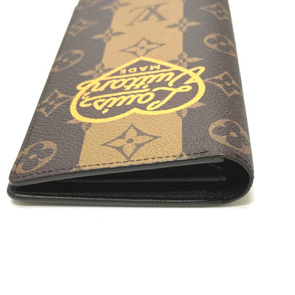 LOUIS VUITTON Long Wallet Purse M81008  Monogram canvas Brown Monogram NIGO collaboration Portefeuille Brazza mens Used Authentic