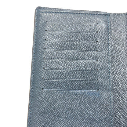 LOUIS VUITTON Long Wallet Purse M64010 Taiga Leather blue Taiga Stripe Portefeuille Brother