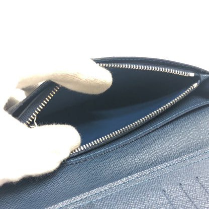 LOUIS VUITTON Long Wallet Purse M64010 Taiga Leather blue Taiga Stripe Portefeuille Brother