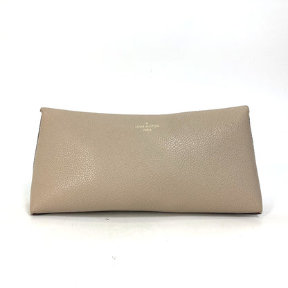 LOUIS VUITTON Pouch M61477 leather beige pouch with flap Pochette Rivet GM