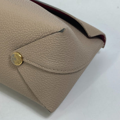 LOUIS VUITTON Pouch M61477 leather beige pouch with flap Pochette Rivet GM