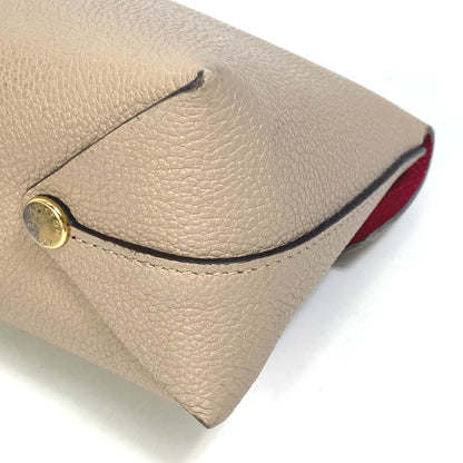 LOUIS VUITTON Pouch M61477 leather beige pouch with flap Pochette Rivet GM