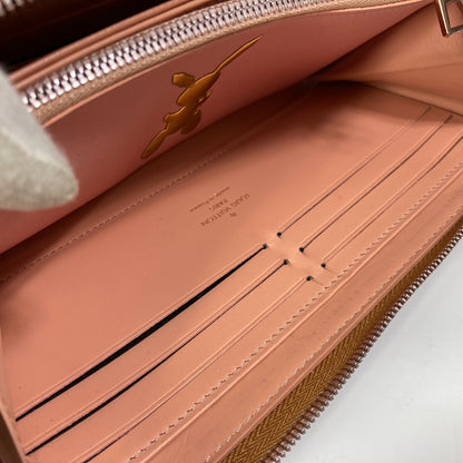 LOUIS VUITTON Long Wallet Purse M64605 leather pink Monogram Celty Masters Collection Zippy wallet Women Used Authentic
