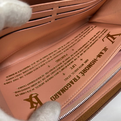 LOUIS VUITTON Long Wallet Purse M64605 leather pink Monogram Celty Masters Collection Zippy wallet Women Used Authentic