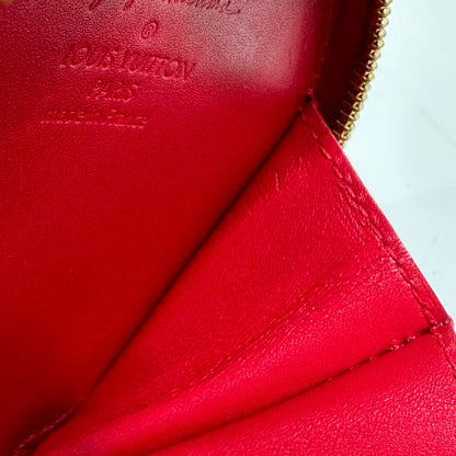 LOUIS VUITTON Coin case M91570 Patent leather Red Monogram Vernis Yayoi Kusama collaboration portomone chapeau dot infinity