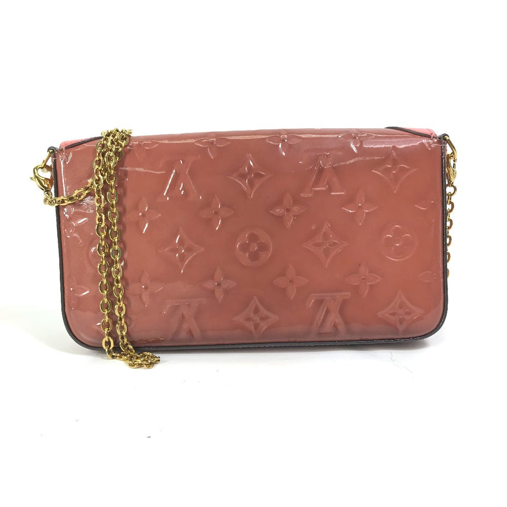 LOUIS VUITTON Shoulder Bag  M62767 Patent leather pink Monogram Vernis Pochette Felice Women Used Authentic