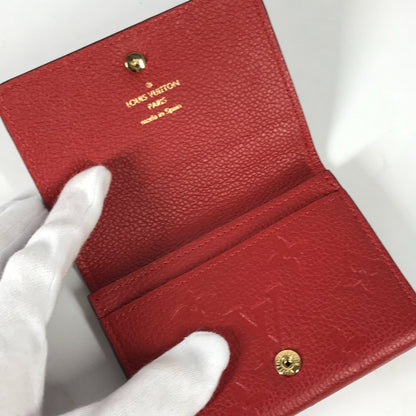 LOUIS VUITTON Card Case M58457 Monogram Ann Platt Leather Red Monogram Ann Platt Annevelt Cult De Vigitte Women Used Authentic