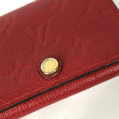 LOUIS VUITTON Card Case M58457 Monogram Ann Platt Leather Red Monogram Ann Platt Annevelt Cult De Vigitte Women Used Authentic