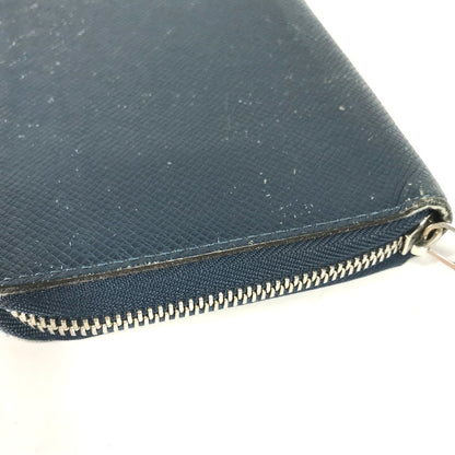 LOUIS VUITTON Long Wallet Purse M30515 Taiga Leather blue Taiga Zippy Organizer