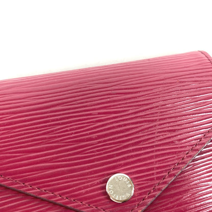 LOUIS VUITTON Trifold wallet M62171 Epi Leather purple Epi Portefeuille Victorine Women Used Authentic