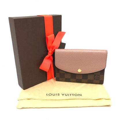 LOUIS VUITTON Folded wallet N60043 Damier canvas Brown Portefeuille Normandy