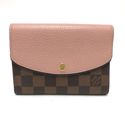 LOUIS VUITTON Folded wallet N60043 Damier canvas Brown Portefeuille Normandy