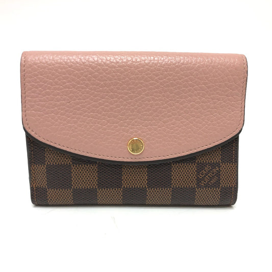 LOUIS VUITTON Folded wallet N60043 Damier canvas Brown Portefeuille Normandy