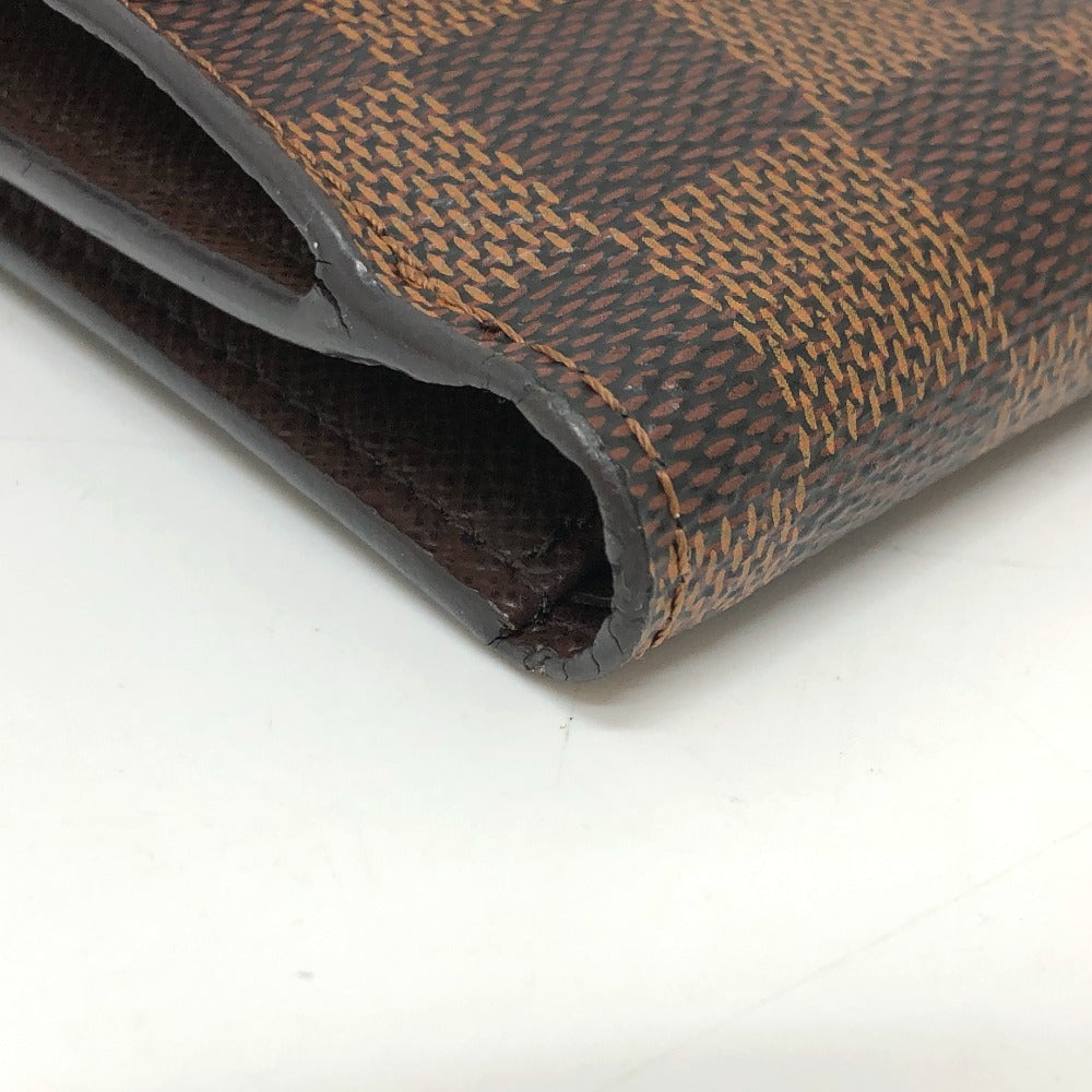LOUIS VUITTON Folded wallet N60043 Damier canvas Brown Portefeuille Normandy