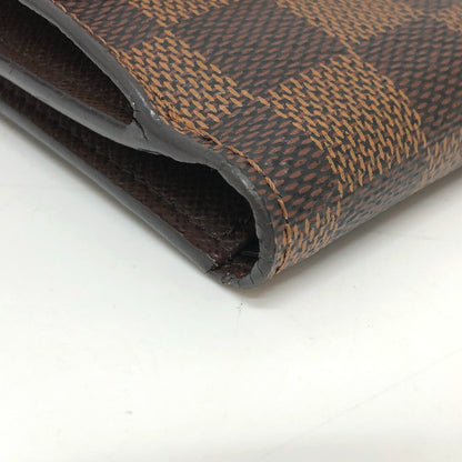 LOUIS VUITTON Folded wallet N60043 Damier canvas Brown Portefeuille Normandy