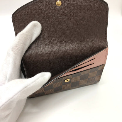 LOUIS VUITTON Folded wallet N60043 Damier canvas Brown Portefeuille Normandy