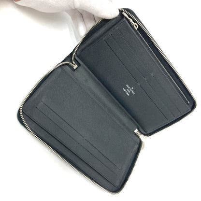 LOUIS VUITTON Long Wallet Purse M30056 Taiga Leather black Zippy Organizer NM