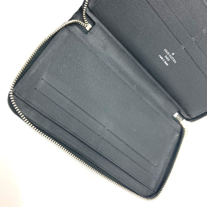 LOUIS VUITTON Long Wallet Purse M30056 Taiga Leather black Zippy Organizer NM