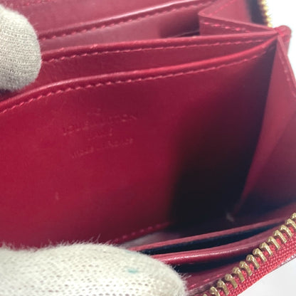LOUIS VUITTON Coin case M91720 Monogram Vernis Red Monogram Vernis Ray Yule Zip around purse