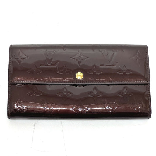 LOUIS VUITTON Long Wallet Purse M90152 Monogram Vernis Brown Portefeuille Sara