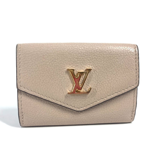 LOUIS VUITTON Trifold wallet M69340 Calf leather beige LV logo Portefeuille Rockmini