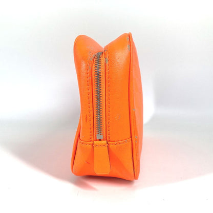 LOUIS VUITTON Pouch N23348 Damier Anfini Leather Orange Damier Anfini Truth Cracking T