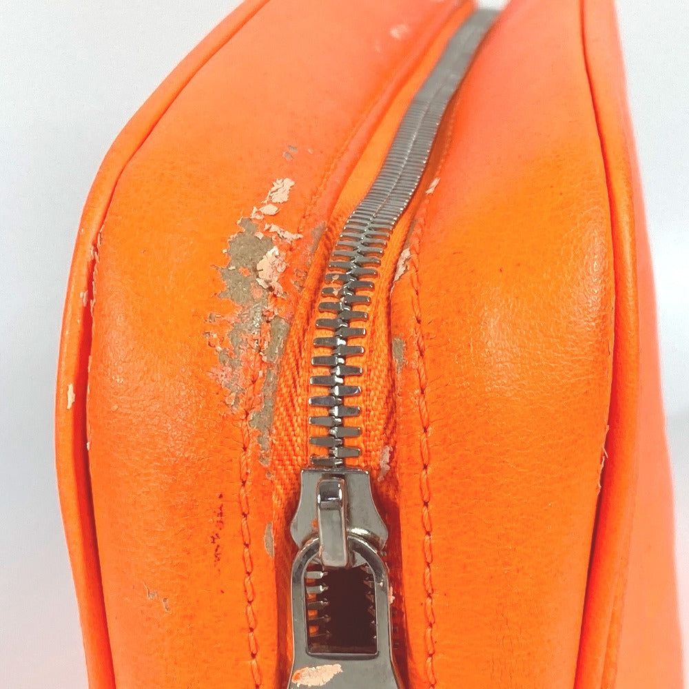 LOUIS VUITTON Pouch N23348 Damier Anfini Leather Orange Damier Anfini Truth Cracking T