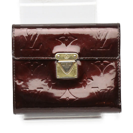 LOUIS VUITTON Tri-fold wallet M93520 Monogram Vernis Amarrant Vernis with coin pocket