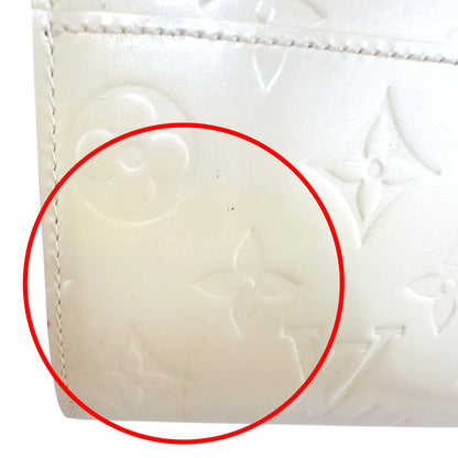 LOUIS VUITTON Long Wallet Purse M91382 Monogram Vernis Cream white Vernis Pochette Portomonnaie Credit Perle