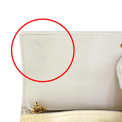 LOUIS VUITTON Long Wallet Purse M91382 Monogram Vernis Cream white Vernis Pochette Portomonnaie Credit Perle