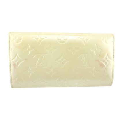 LOUIS VUITTON Long Wallet Purse M91382 Monogram Vernis Cream white Vernis Pochette Portomonnaie Credit Perle
