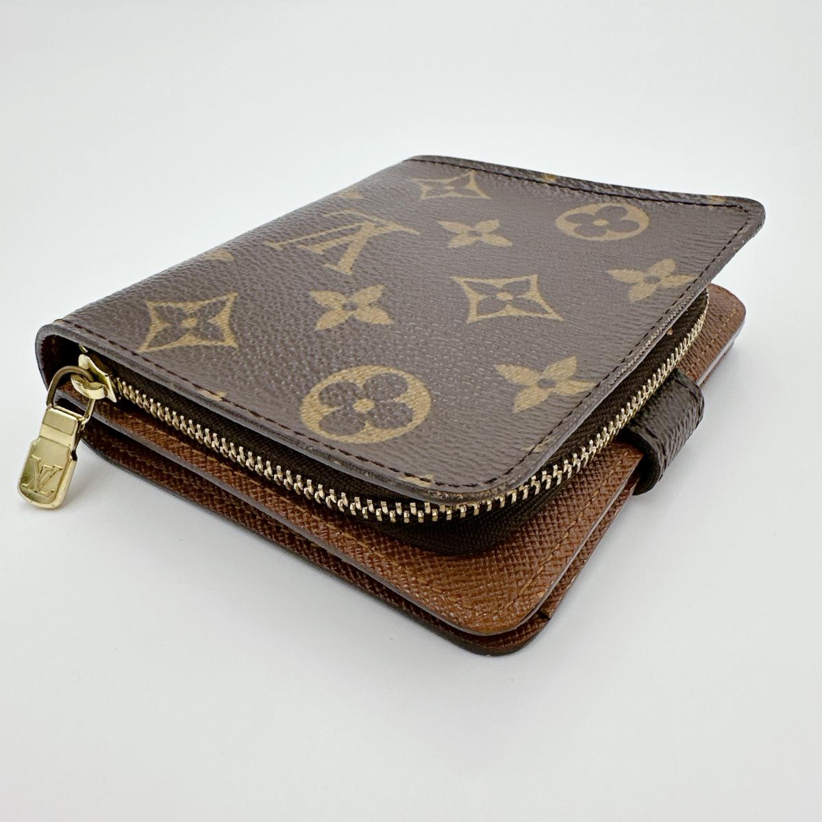 LOUIS VUITTON Bifold Wallet M61667 Monogram canvas Brown Monogram Compact zip