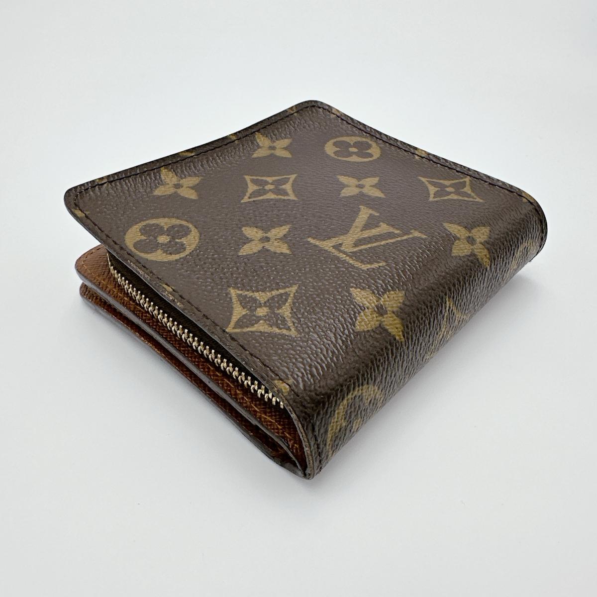LOUIS VUITTON Bifold Wallet M61667 Monogram canvas Brown Monogram Compact zip