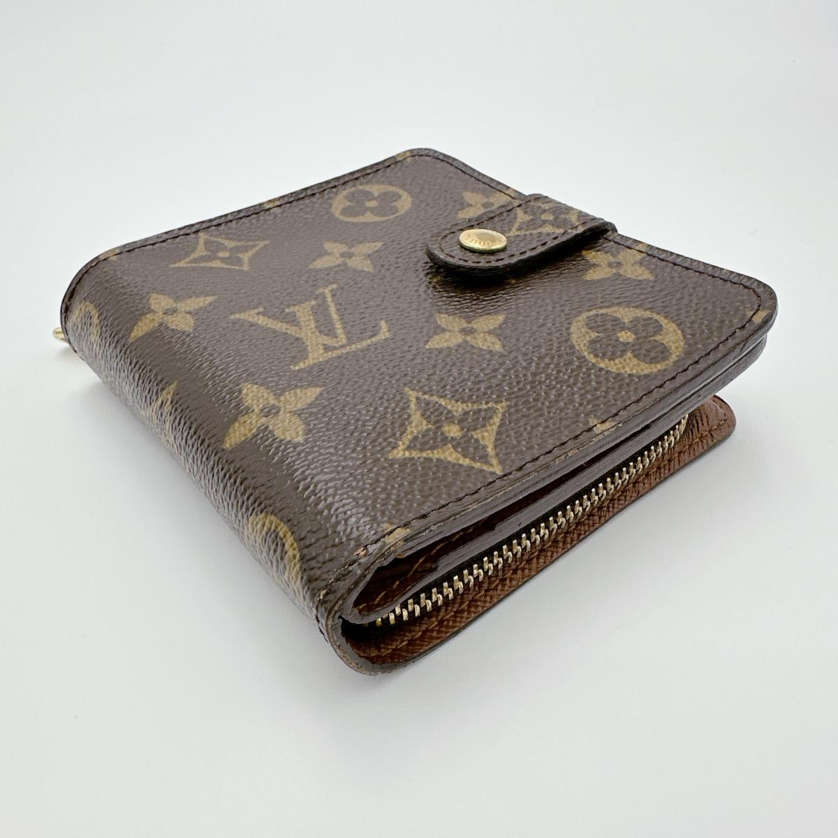 LOUIS VUITTON Bifold Wallet M61667 Monogram canvas Brown Monogram Compact zip