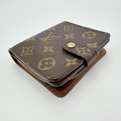 LOUIS VUITTON Bifold Wallet M61667 Monogram canvas Brown Monogram Compact zip