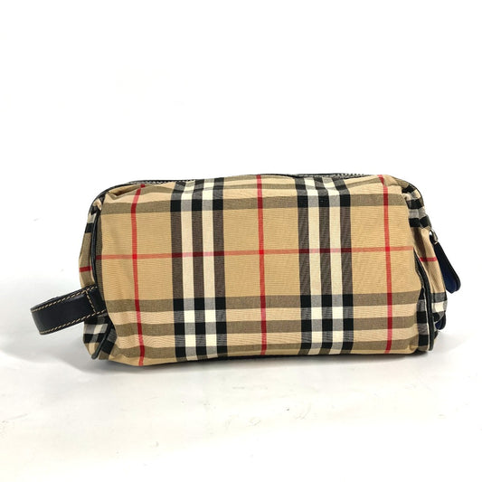 BURBERRY business bag Leather / canvas beige Pouch check