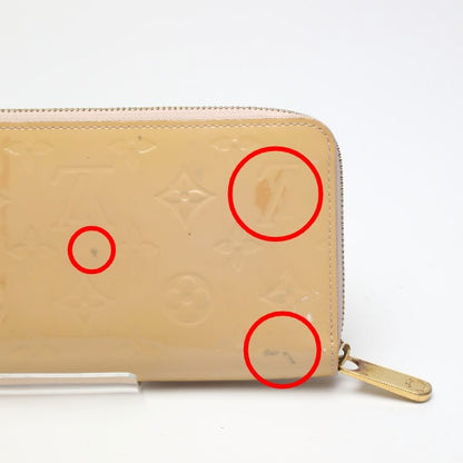 LOUIS VUITTON Long Wallet Purse M90076 Monogram Vernis Rose Angelique Vernis Zippy wallet