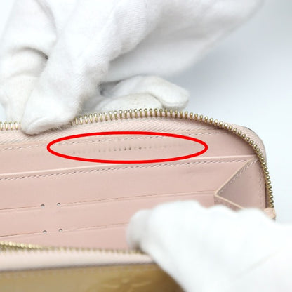 LOUIS VUITTON Long Wallet Purse M90076 Monogram Vernis Rose Angelique Vernis Zippy wallet