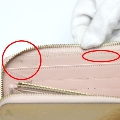 LOUIS VUITTON Long Wallet Purse M90076 Monogram Vernis Rose Angelique Vernis Zippy wallet