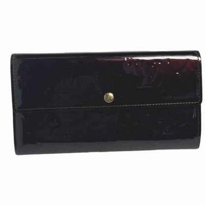 LOUIS VUITTON Long Wallet Purse M93524 Monogram Vernis Amarrant Vernis With 2-fold zipper