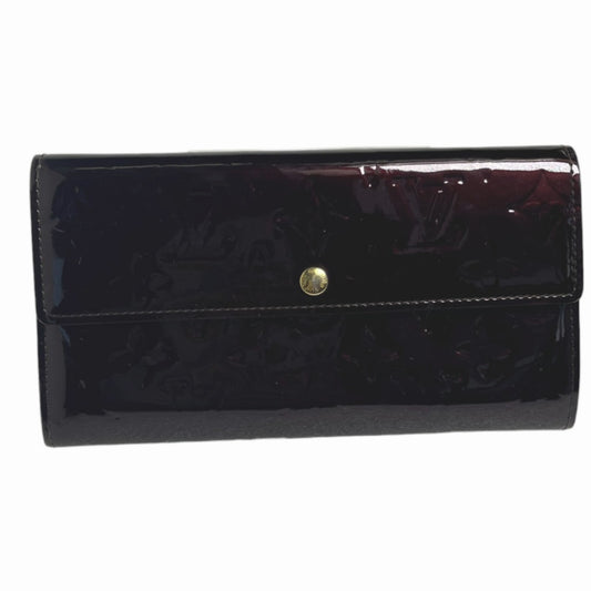 LOUIS VUITTON Long Wallet Purse M93524 Monogram Vernis Amarrant Vernis With 2-fold zipper