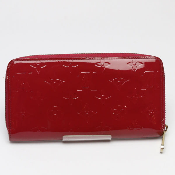 LOUIS VUITTON Long Wallet Purse M61379 Monogram Vernis Magenta Zip Around Vernis Zippy wallet Women Used Authentic