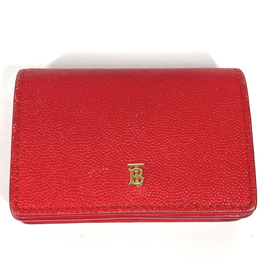 BURBERRY Folded wallet leather Red TB