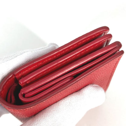 BURBERRY Folded wallet leather Red TB