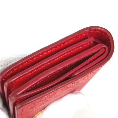 BURBERRY Folded wallet leather Red TB